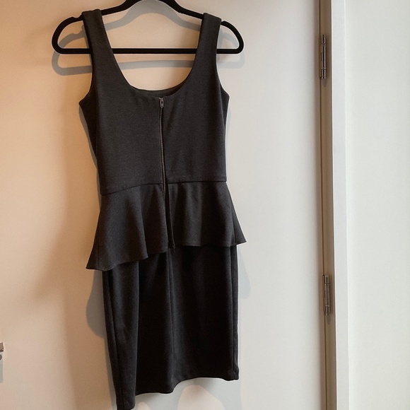 Love..ady Charcoal Gray Peplum Dress - Picture 7 of 7